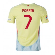 Spanien Alvaro Morata #7 Bortatröja EM 2024 Korta ärmar